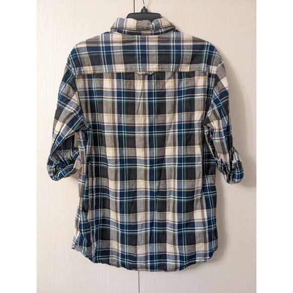 Urban Pipline Men's Long Sleeve Plaid Blue Brown Button Down Shirt Size M - Picture 2 of 4